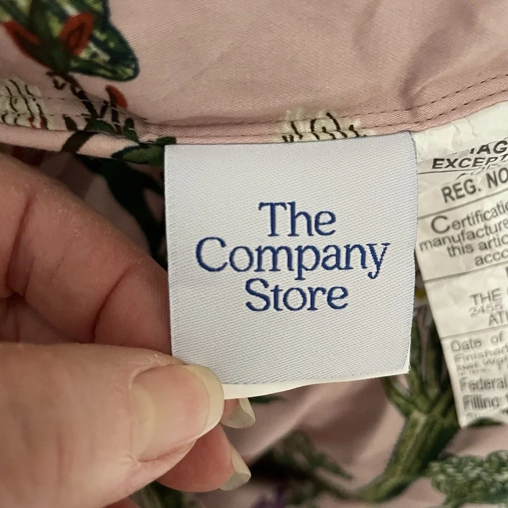 The Company Store Timeless Garden Blush Comforter Queen Size Botanical Floral